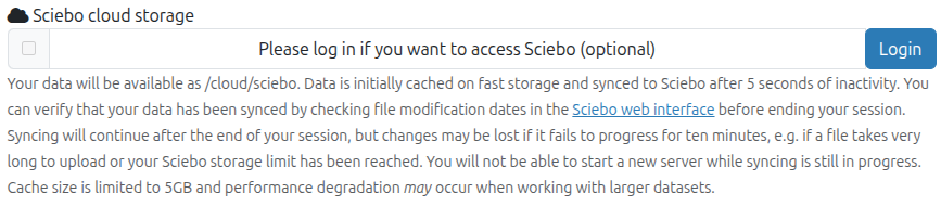 Using Sciebo cloud storage